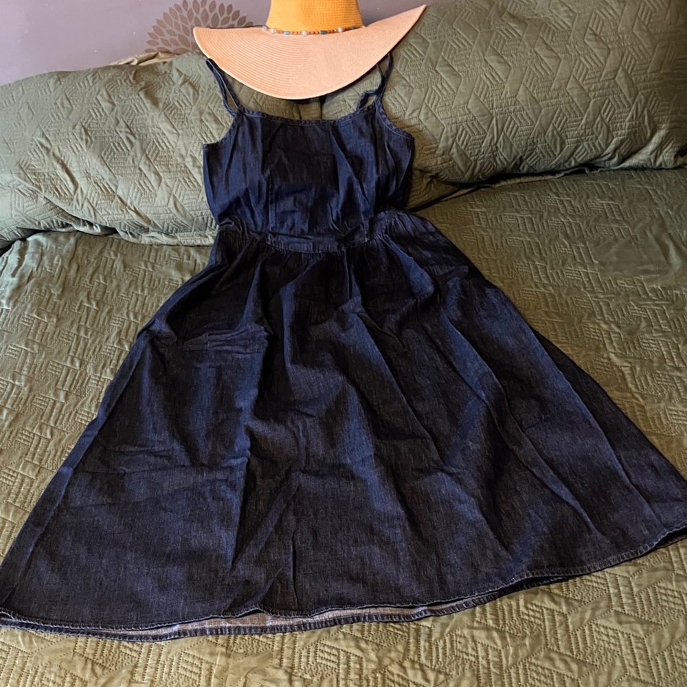 GAP Dark Blue Denim Maxi Dress - Picture 5 of 7